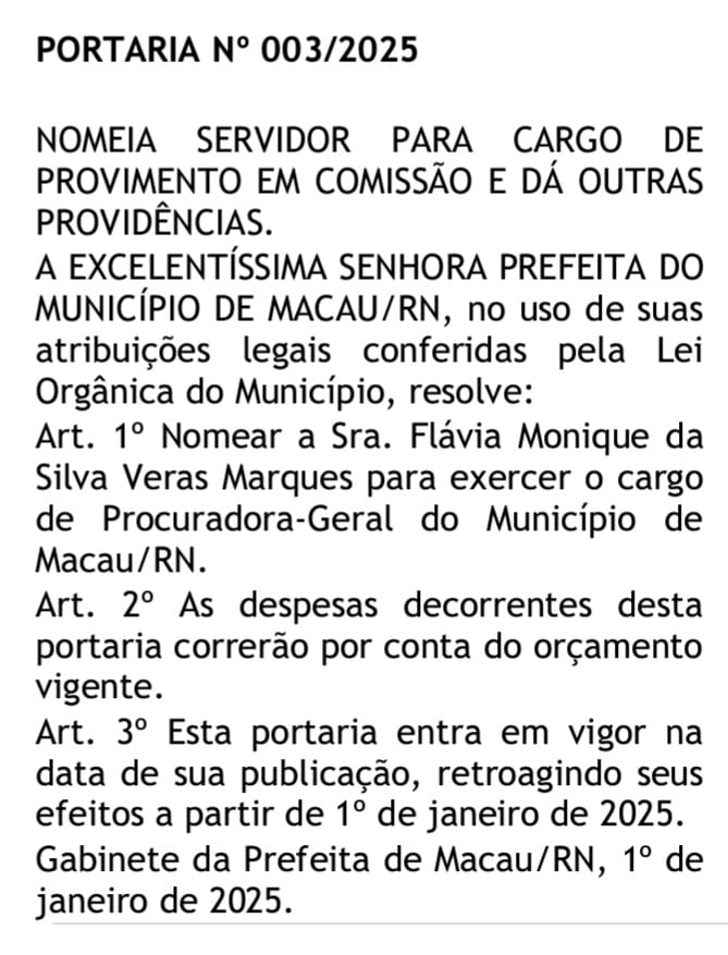 Screenshot_20250101_201341_Adobe-Acrobat SAIU A NOMEAÇÃO DOS SECRETÁRIOS NOMEADOS PELA PRIMEIRA PREFEITA DE MACAU