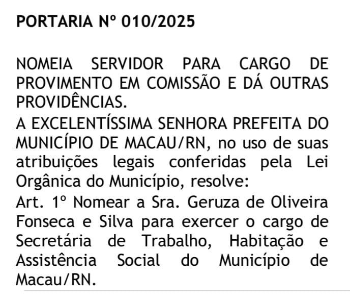 Screenshot_20250101_201442_Adobe-Acrobat SAIU A NOMEAÇÃO DOS SECRETÁRIOS NOMEADOS PELA PRIMEIRA PREFEITA DE MACAU