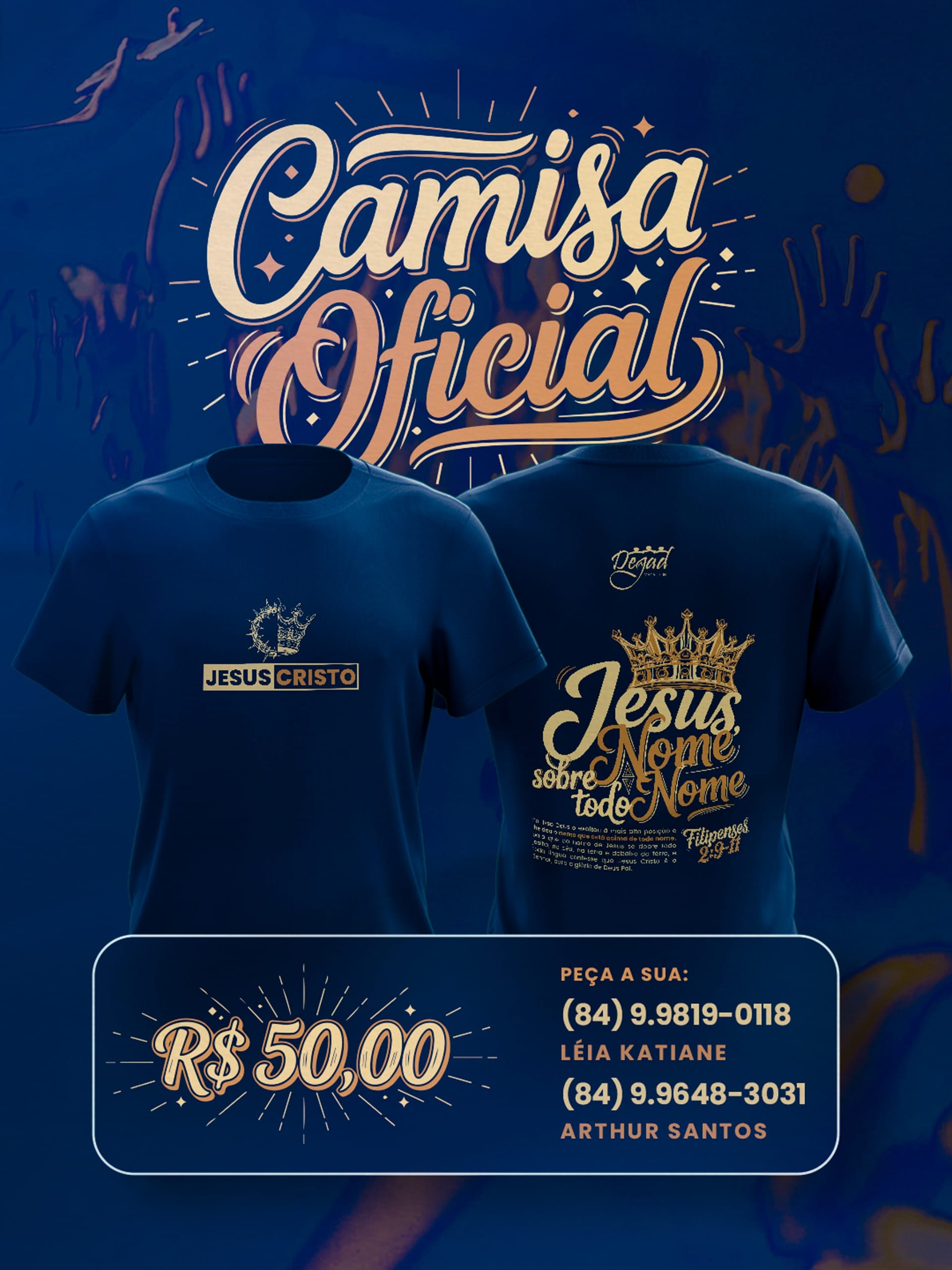 JÁ ESTÃO À VENDA CAMISAS DO GRANDE CONGRESSO DE JOVENS 2025